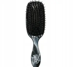 Wet Brush Onyx Shine Enhancer Metallic Marble — matu suka ar elastīgām sariņām, kompakta ķemme matu izķemmēšanai
