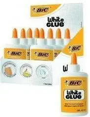 Šķidrais baltais līme BIC 118 ml — pudele vispārējai papīra un rokdarbu līmēšanai