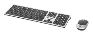 MANHATTAN Full‑Size Wireless Keyboard and Ambidextrous Optical Mouse with Single USB‑A Nano Receiver, 109‑key QWERTY, Scissor Switch, 1200 dpi