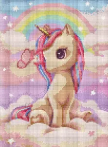 Mosaic kit Norimpex Diamentowa mozaika — Ciekawy jednorożec, 30x40 cm