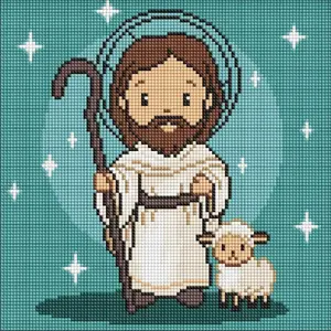 Diamond mosaic kit Ideyka — Kids 'Beloved Jesus' 30×30 cm panel