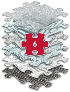 Ортопедический сенсорный коврик 6 в 1 средний — 6 пазлов ASKATO (MFK-109)