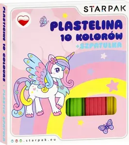 Modeling Clay Set STARPAK PLASTELINA 10 colors – unicorn-themed plasticine, refillable pouch