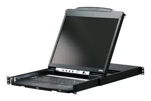 Riepu konsole ATEN CL5800N 19" LCD 1280x1024 VGA USB/PS/2 Nord QWERTY 1U Metāla
