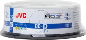 BD-R диск JVC 25GB 6x белый для струйной печати, бокс 25 шт (JVBDR25P)