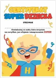 Sertifikātu lapas LearnHow A4 „Super bērns” meitenēm, 10 gab.