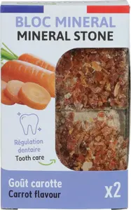 Минеральный блок для мелких млекопитающих ZOLUX NUTRIMEAL 3 с морковью 2 x 200 г