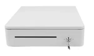 Manual cash drawer Olympia S330, metal housing, white, 330×355×104 mm, 2 keys