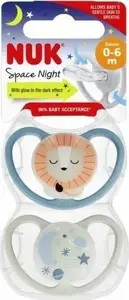 Соска Nuk Space Night силиконовая 0–6 мес., 2 шт. (модель 440215)