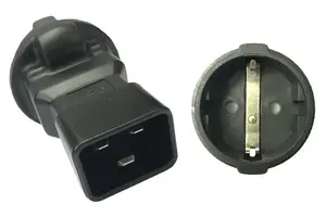 Power adapter PREMIUMCORD IEC C20 male to SCHUKO CEE 7/3 female — kpsr-03