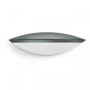 Outdoor wall light Steinel L 825 SC, LED non-changeable 1.2 W, anthracite, aluminium/plastic, 331×157×95 mm