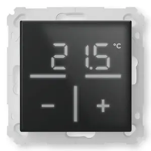 Glass wall thermostat Homematic IP 161570A0 — digital, black, 230 V, IP20