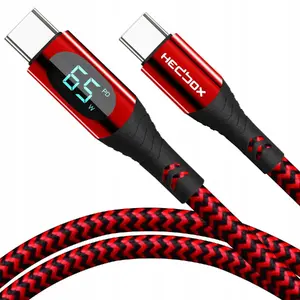 Vega USB-C cable RPC-D65W — USB-C to USB-C, braided jacket, 1 m