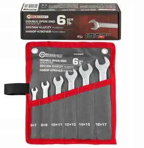 Flat wrench set Forcekraft FK-5062P, 6-piece 6–17 mm on roll-up pouch