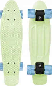 Scooter-style mini skateboard SPOKEY NEO fluo — compact fiszka deck, cruiser design