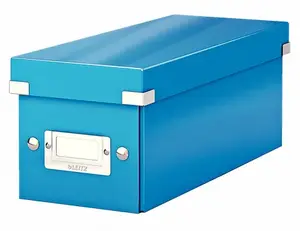 DVD glabāšanas kaste LEITZ Click & Store WOW, zila, kartons, piemērota DVD, svars 570 g
