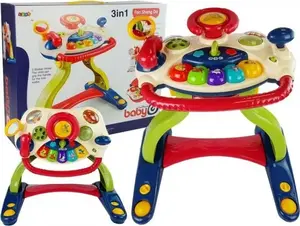 Ходунки для малышей LEAN Sport 3 в 1 с интерактивной панелью, рулем, звуками, мелодиями, телефоном и заводными животными