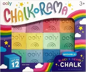 Sidewalk chalk Ooly Chalk-o-Rama 12 pieces — colored chalk sticks for outdoor drawing