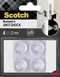 Wall bumper guard Scotch 3M SP91A64 transparent elastomer 22×22 mm, pack of 4