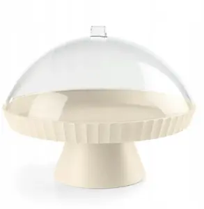 Cake Server / Storage Dish with Lid Lumarko AGORA BP-AZ1-336, cream — covered cake plate