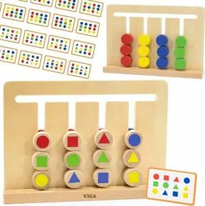 viga toys Educational Wooden Color and Shape Matching Board Montessori 44707