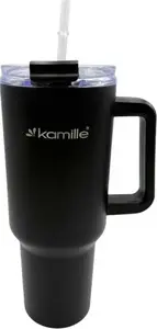 Термокружка Kamille 1200 мл с ручкой и трубочкой KM-2172, сталь