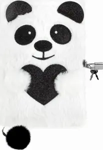 Плюшевый дневник с замком Derform Panda — мягкая обложка с защёлкой