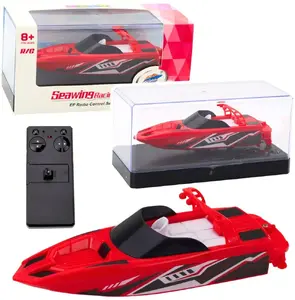 RC Motorboat LEANToys 15 cm, remote-controlled white-red model