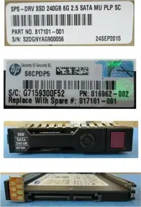 2,5 collu hot-plug SSD 240 GB priekš HP serveriem, modelis 817101-001