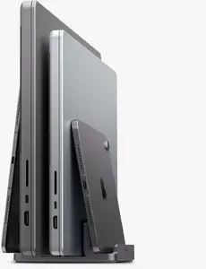 Vertical Laptop Stand Spigen LD208S4 — Space Grey, Vertical Cooling Holder for Notebooks