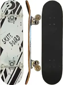 Wooden Kids Skateboard BESTSPORTING 302993 — Black & White, kid-sized deck