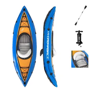 Piepūšamais kajaks Bestway 65115 — 1 persona, PVC, max slodze 100 kg, 2750×810×450 mm, zils