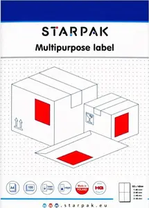 Label sheets STARPAK 105 × 148 mm (ES 105X148), pack 400 sheets