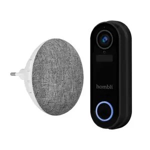 Звонок дверной Avanca International BV Hombli Smart Doorbell Pack — беспроводной на батарее, 1080p, обзор 140°, IP65, microSD до 128 ГБ (чёрный, белый)