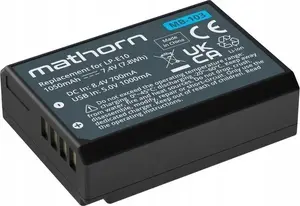 Аккумулятор Green Cell MB-103 1050mAh USB-C заменитель для Canon LP-E10