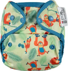 Daudzreiz lietojama AIO auduma autiņbiksīte Close Caboo Pop-in Orangutan ar spiedpogām 4,5–16 kg, 1 gab.
