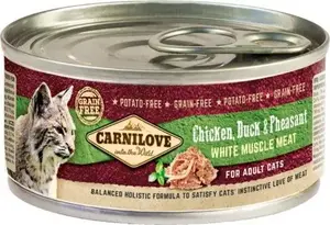 CARNILOVE влажный корм для кошек пауч 100 г — курица, утка и фазан
