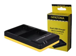 Battery charger PATONA 1965 for Nikon batteries — output 8.4V, input 5V 2.1A, micro-USB, black