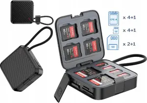 Atmiņas karšu maciņš ar lasītāju Ulanzi CRC10 — vieta 13 kartēm, integrēts 3‑in‑1 USB lasītājs 10Gbps (SD/TF/CFE‑A)