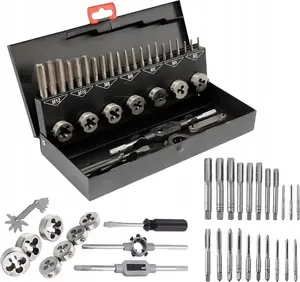 Tap and Die Set Bituxx JBC-M032-1 — 32 pieces, metric M3–M12, metal case