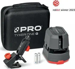 Laser Level PRO TYXER ONE G — self-leveling crossline laser, green beam