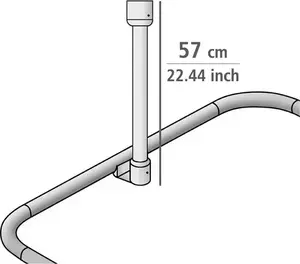 Shower curtain rod Wenko 2.5 x 57 cm aluminum white