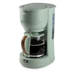 Drip coffee maker Domo Wood You semi-auto 1.25 L water tank, 10-cup, 1000 W, green