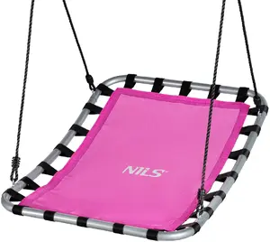 Nils NB5045 šūpuļkrēsls 'Bocianie Gniazdo' rozā — bērnu pakaramais ligzda‑šūpulis