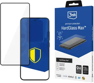 Закалённое защитное стекло 3MK для Xiaomi 15 — HardGlass Max чёрное