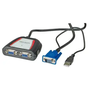 VGA-разветвитель Secomp VALUE Portable 2‑входа/2‑выхода 250 МГц, 2x VGA выход, кабель 0.65 м, серый
