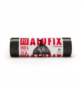Atkritumu maisi Alufix LDPE 150 l 10 gab. melni — izturīgi maisi
