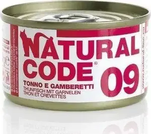 Корм для кошек Natural Line s.r.l NATURAL CODE KOT 85 г — тунец и креветки в соусе