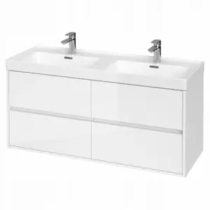 Комплект тумба с раковиной CERSANIT CREA 120 S801-323 — 120 см белый (тумба + умывальник)