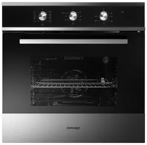 Built-in electric oven Concept Solution ETV5560 — 70 L, stainless steel/black, buttons and rotary controls